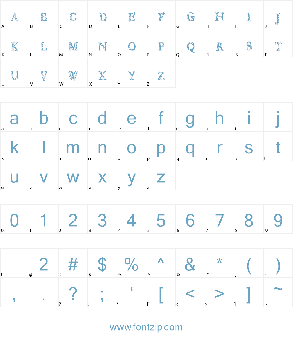CF JUNGLE Font Character