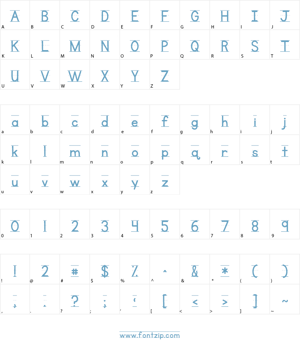 KG Primary Penmanship Font Character