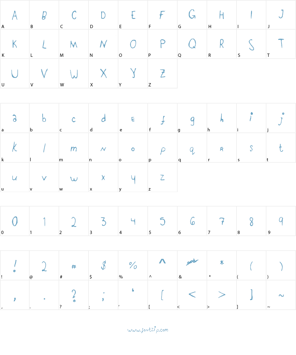 RRGemNStuff Font Character