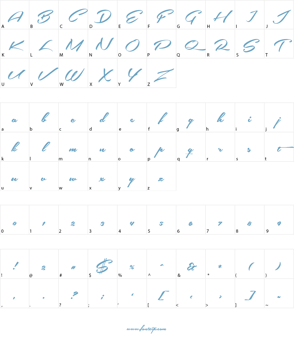 Southern Aire Personal Use Only Font Character