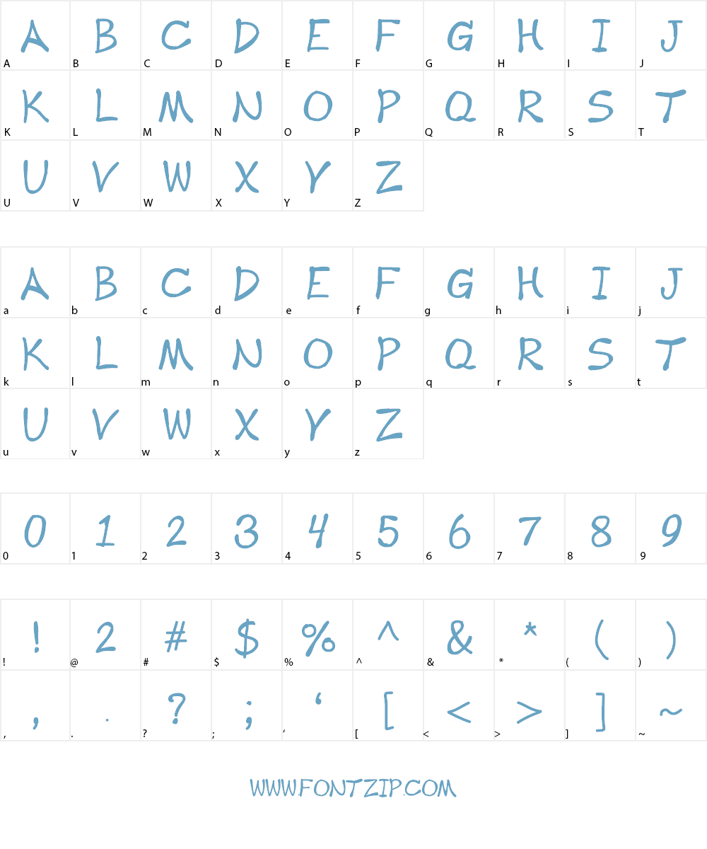 Komik Font Character