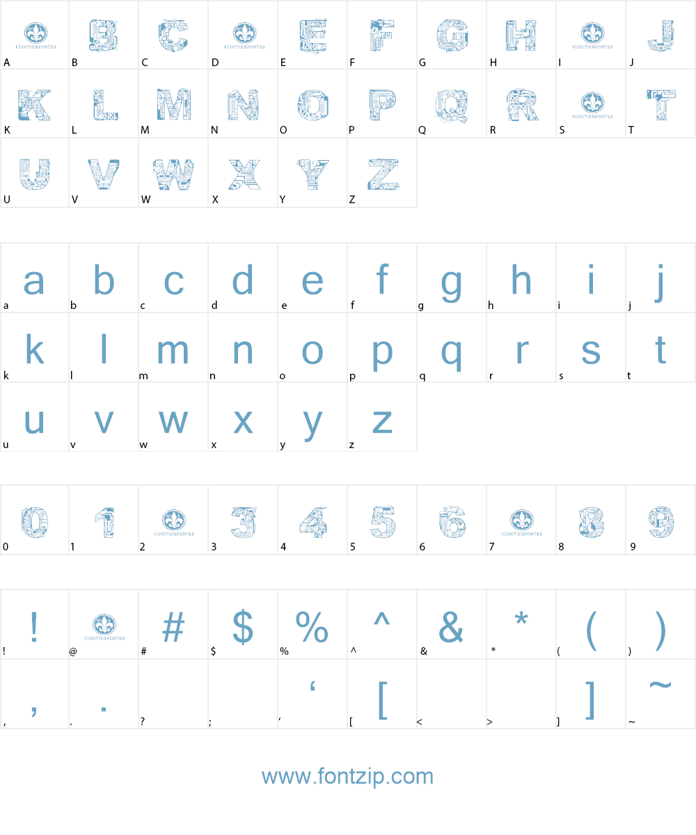 CF Circuit Electrique Font Character