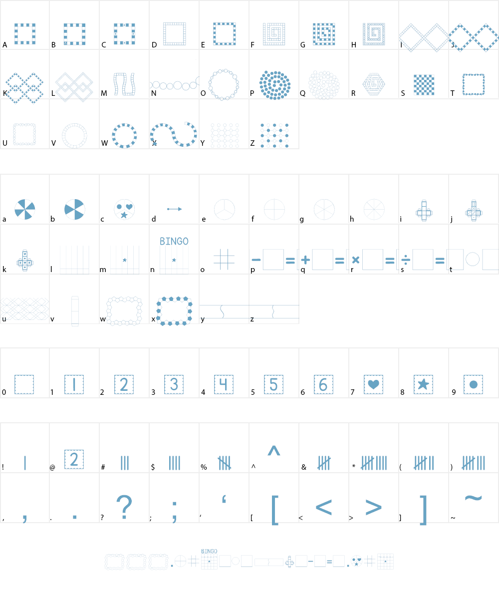 KG Build A Game Font Character