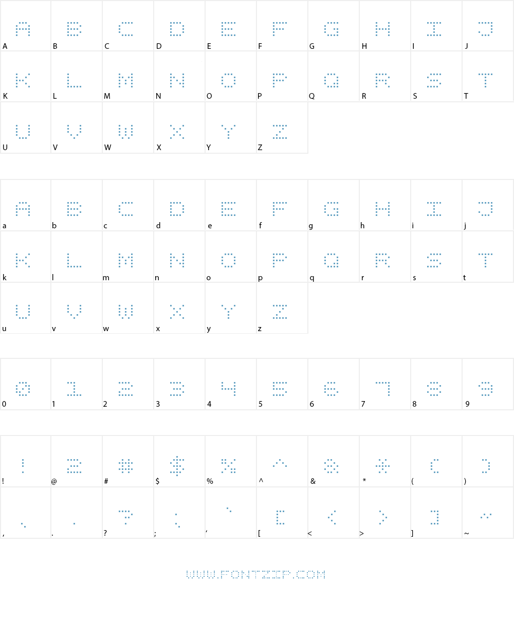 Square Dot Digital-7 Font Character