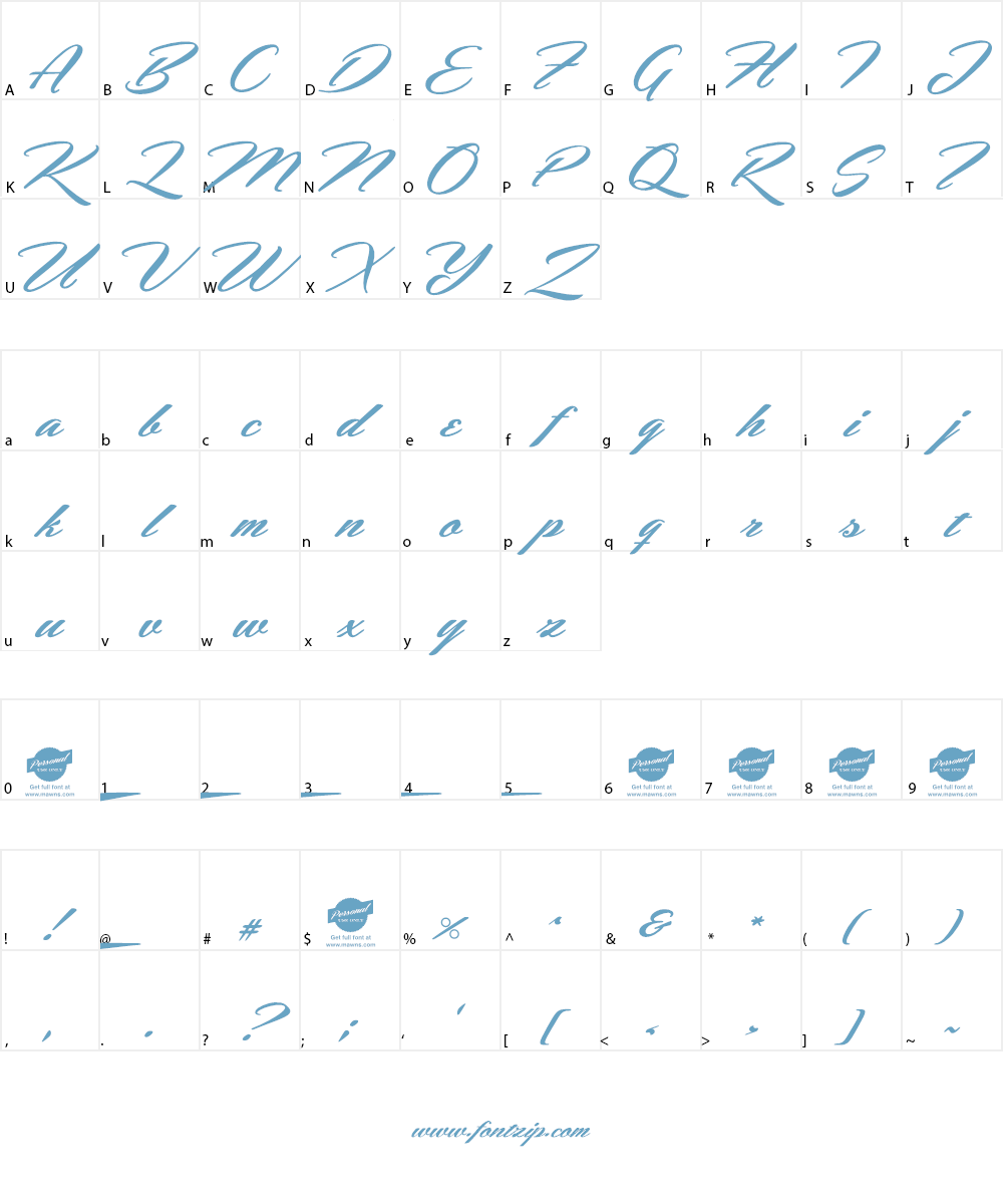 Hemmet Personal Use Only Font Character