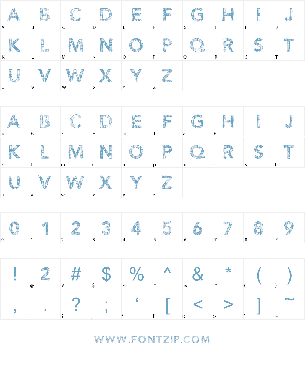 BlueNoon Font Character