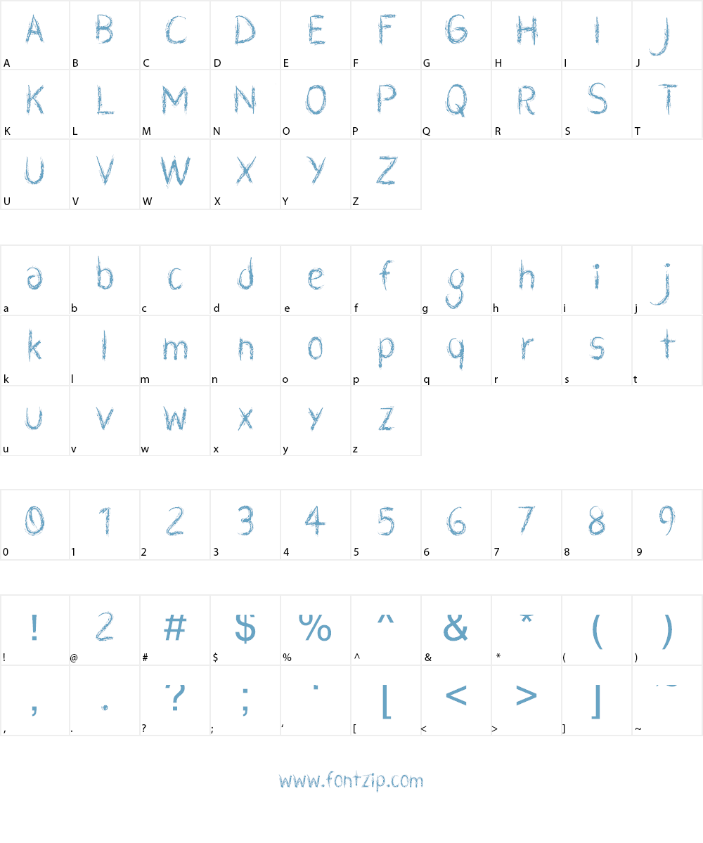 CF Zombie Party Font Character