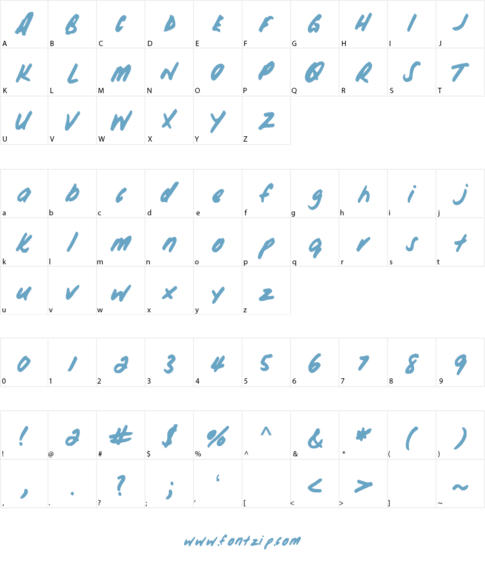 HisHand Font Character