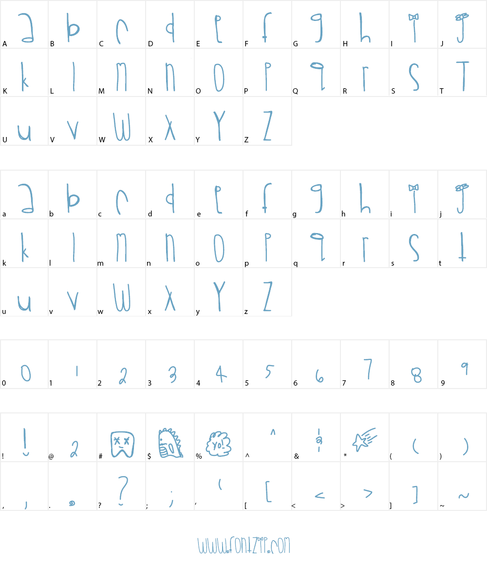 Rawrrr Font Character