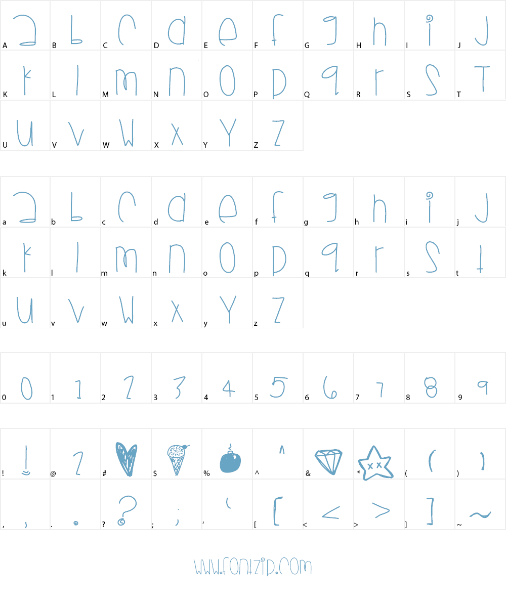 MonkeyWishes Font Character