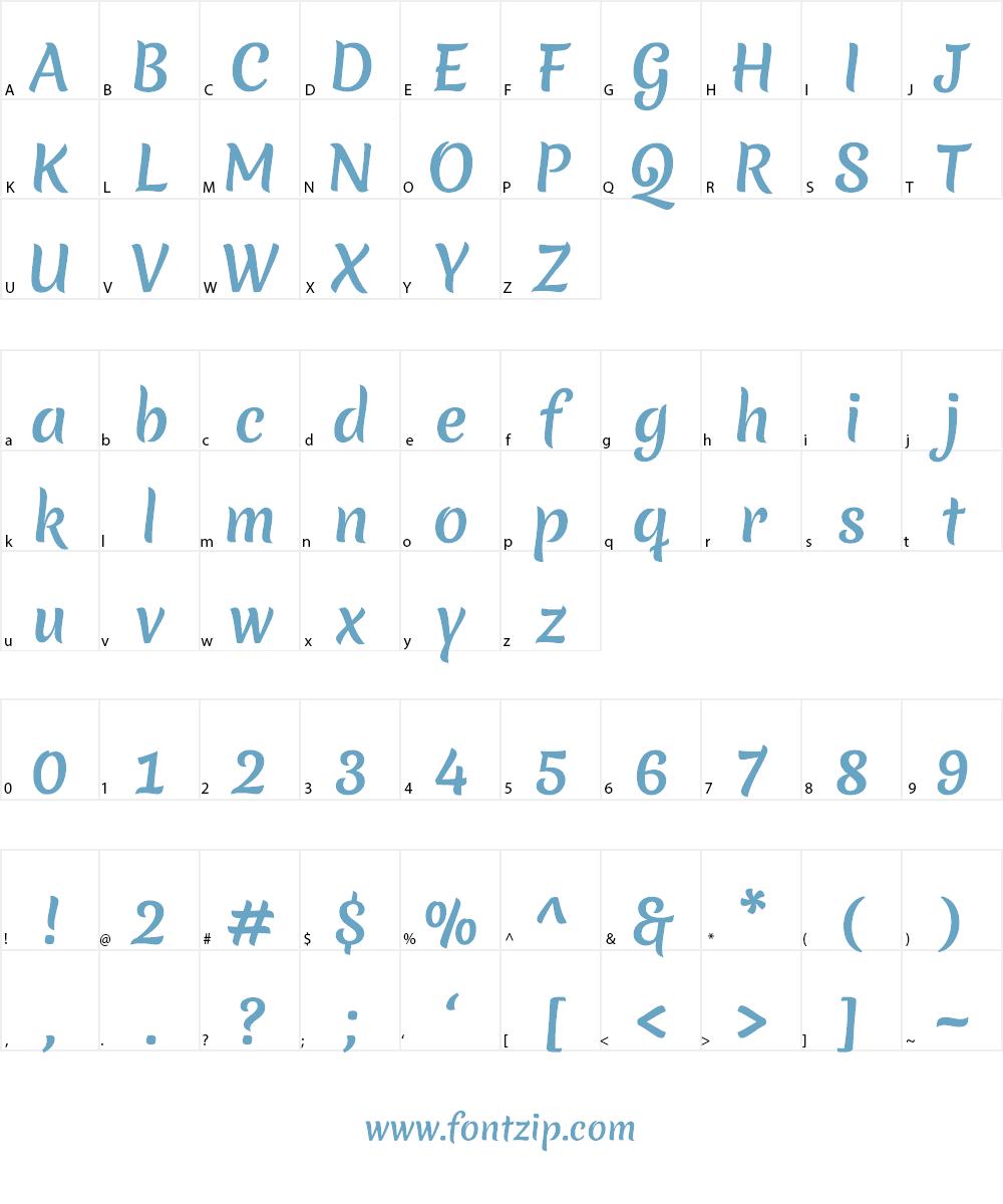 Merienda Font Character