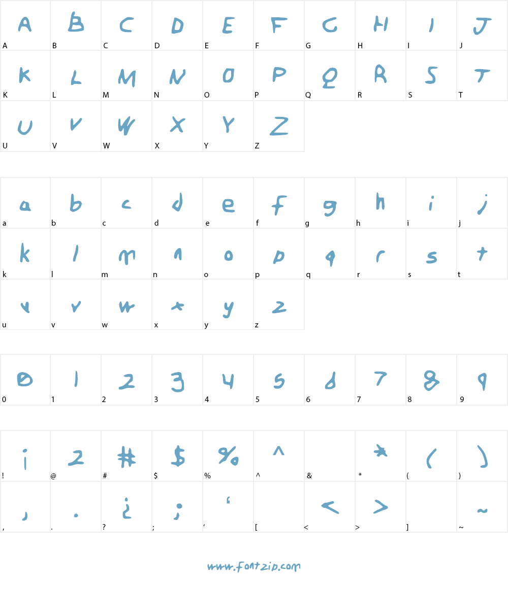 BareMinimum Font Character
