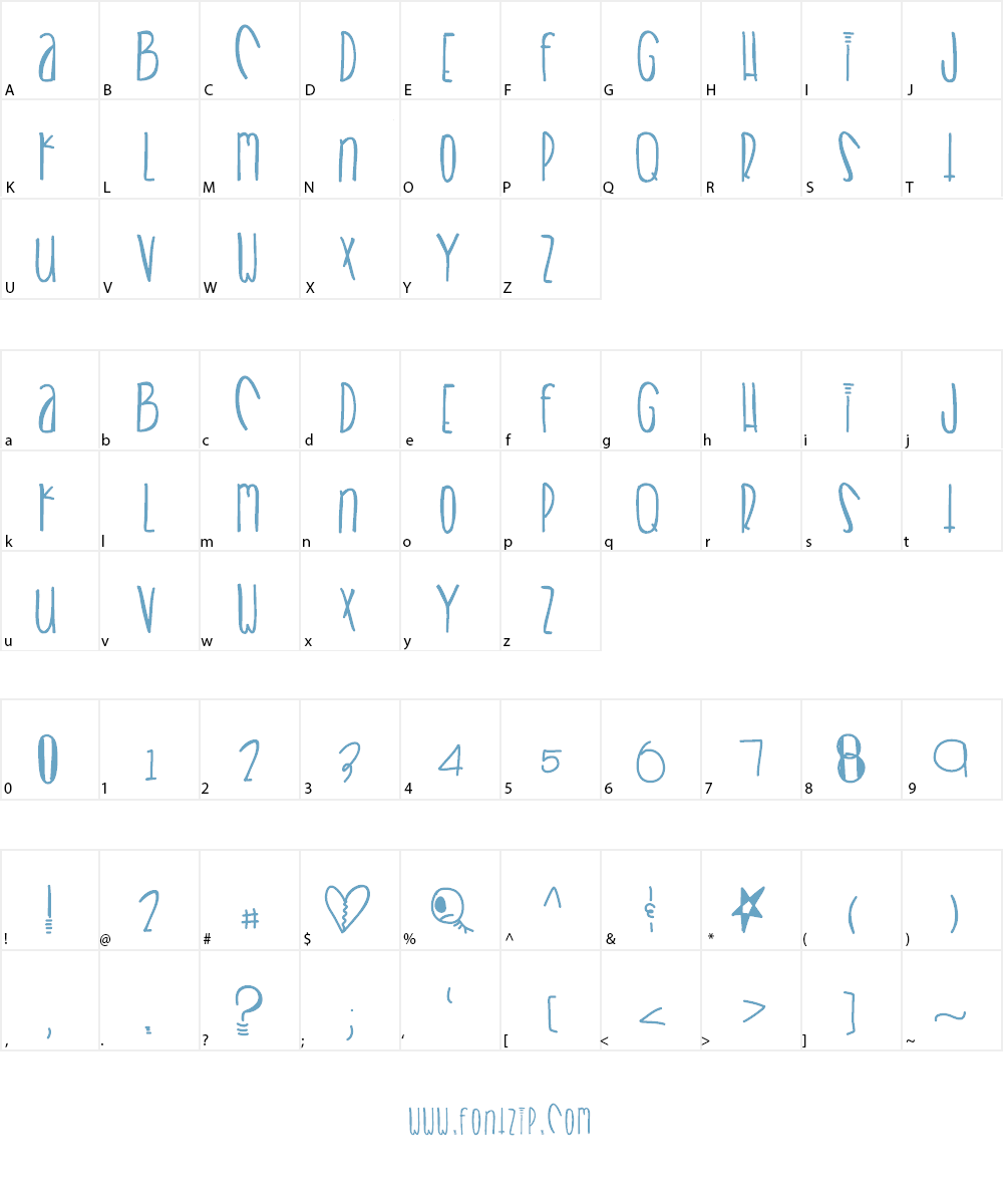 Heartbreaks Font Character