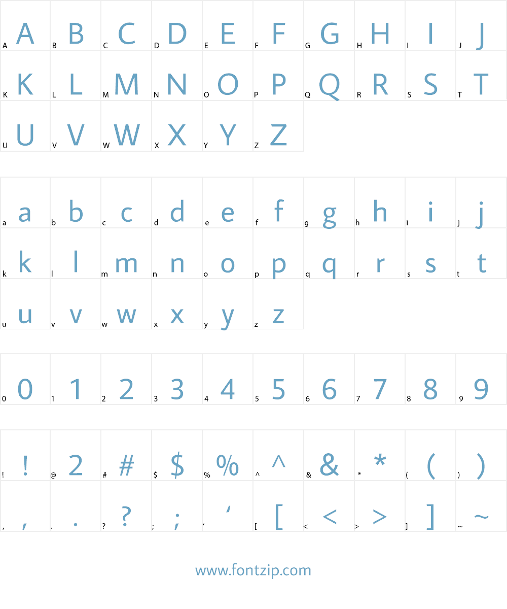 Average Sans Font Character