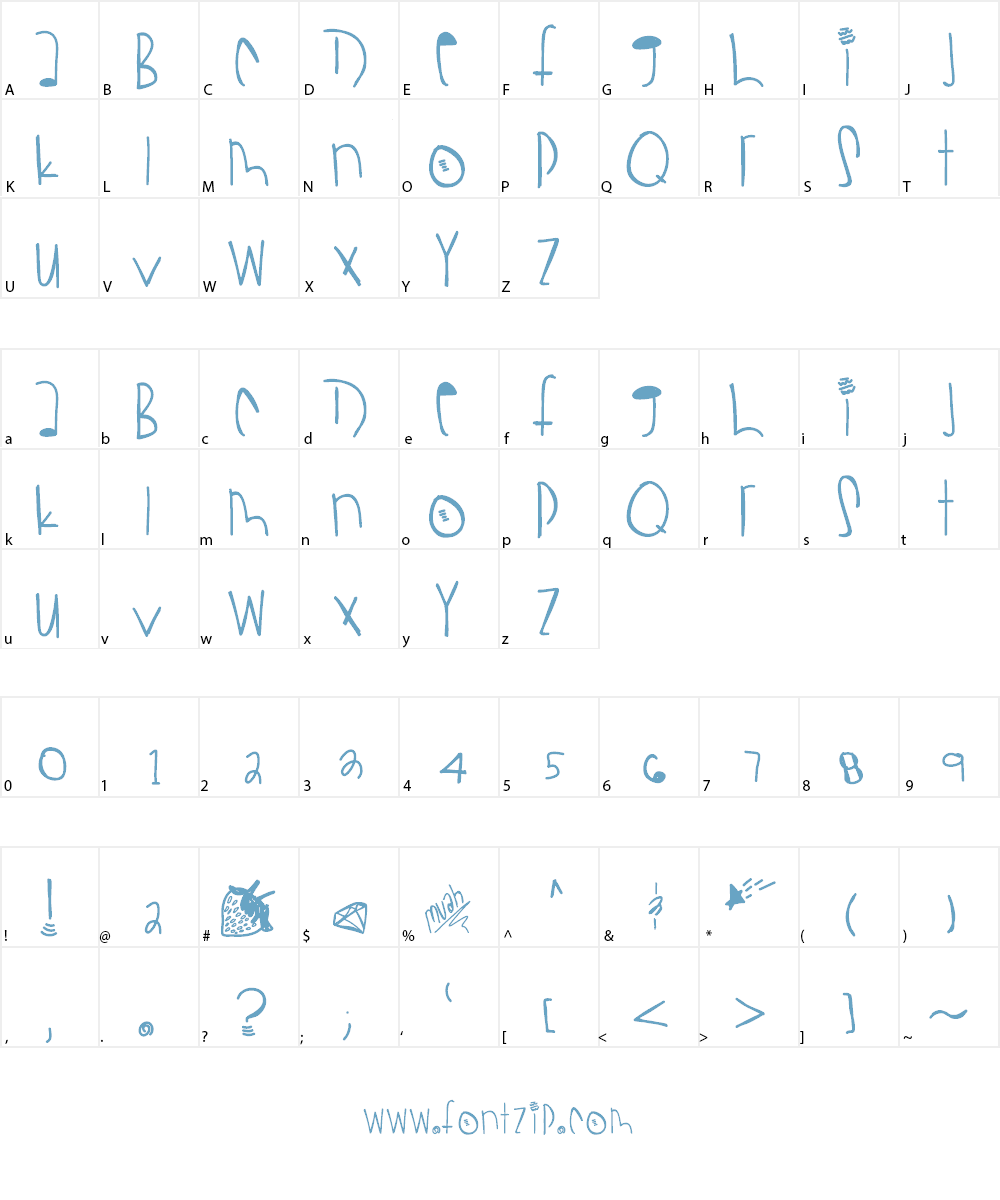 StrawberryBubblegum Font Character