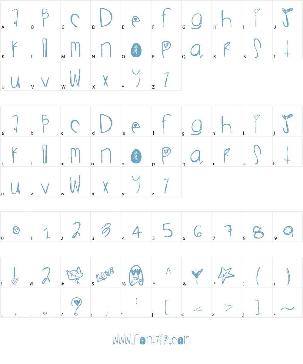 JamminBaby Font Character