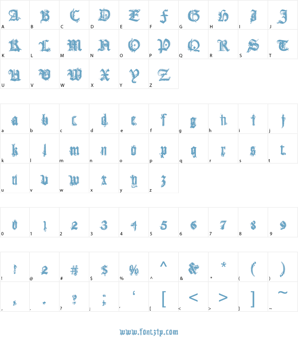 CF Gothika Font Character