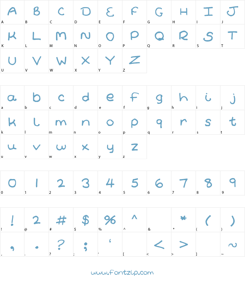 AzzurBubblegum Font Character