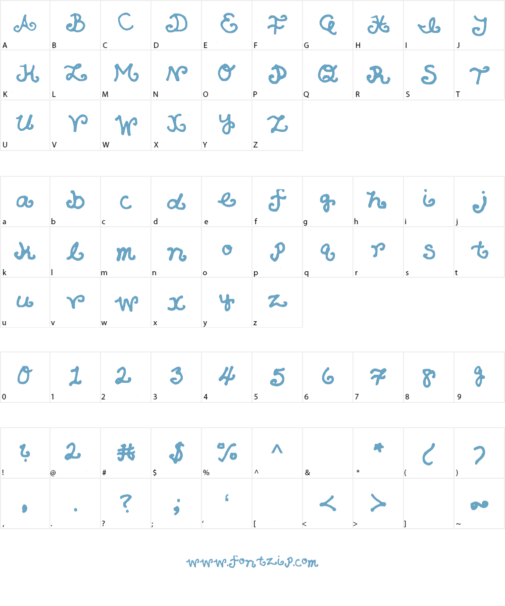 AzzurSuperstar Font Character