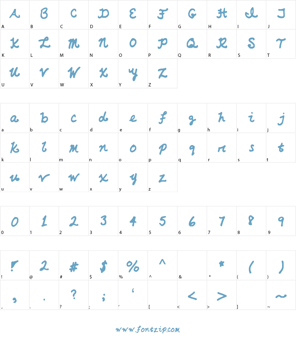 AzzurWhimsical Font Character