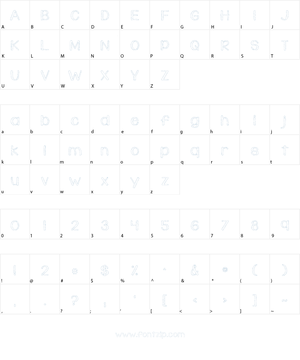 KG Daylight Font Character