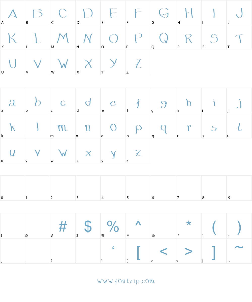 Timi Maws Font Character