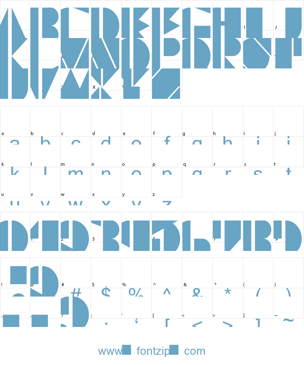 Trifolium Stencil Font Character
