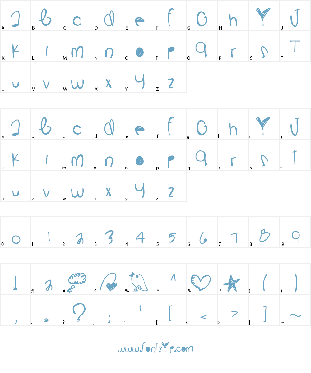 LilMissBaby Font Character