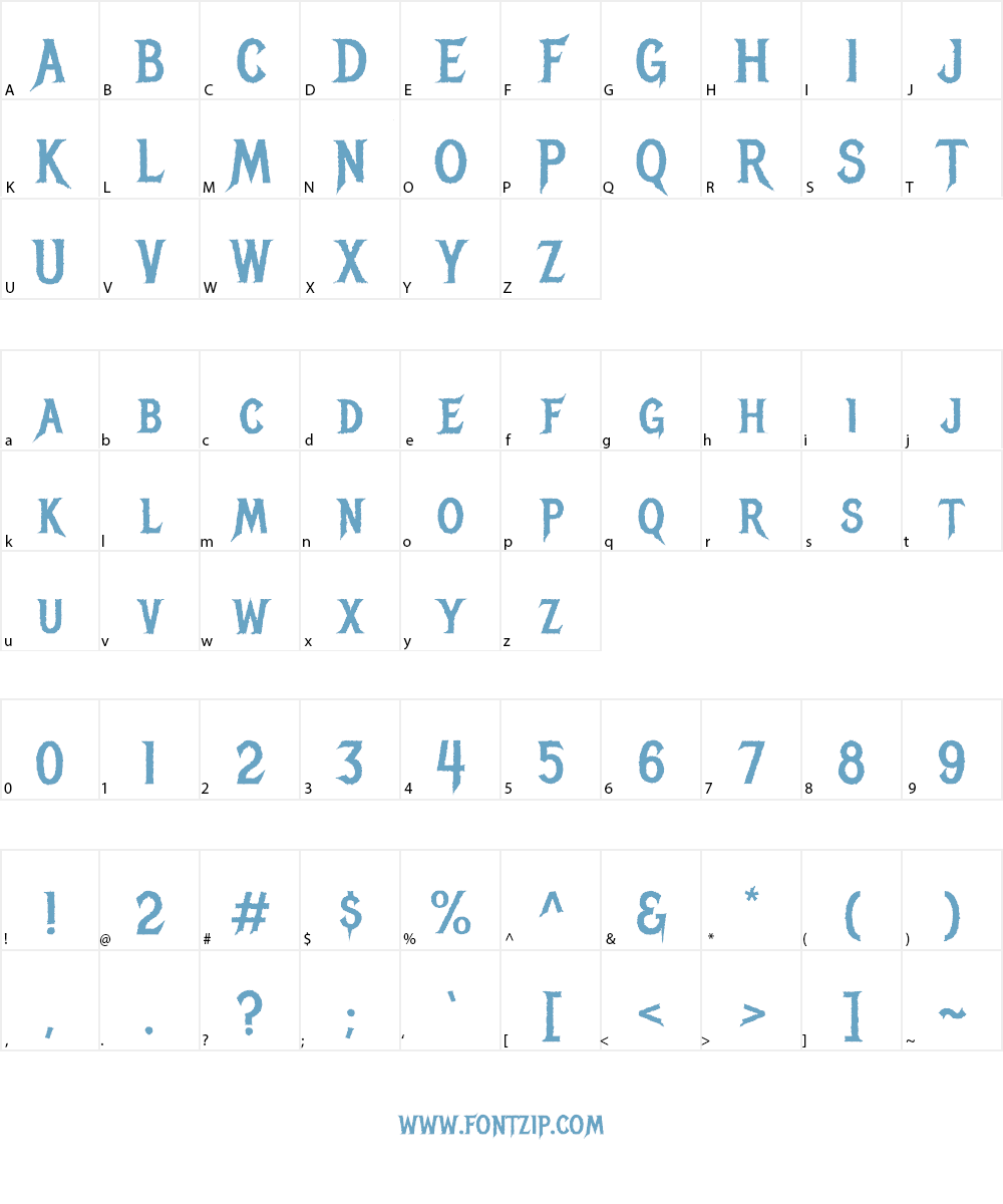 Metal Mania Font Character