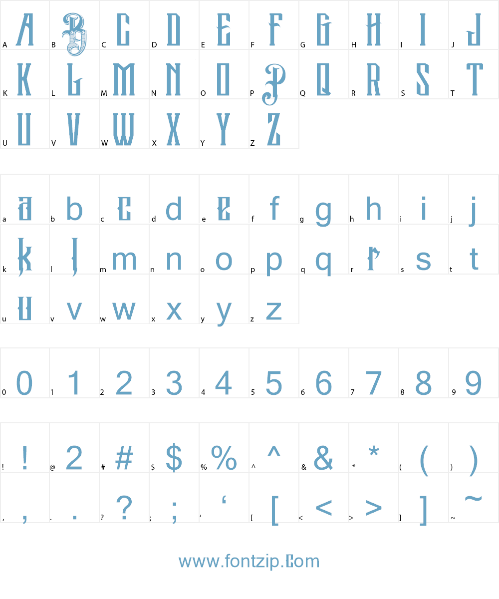 Pure Black Demo Font Character