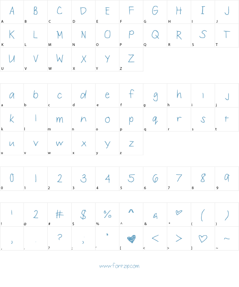 LoveStruck Font Character