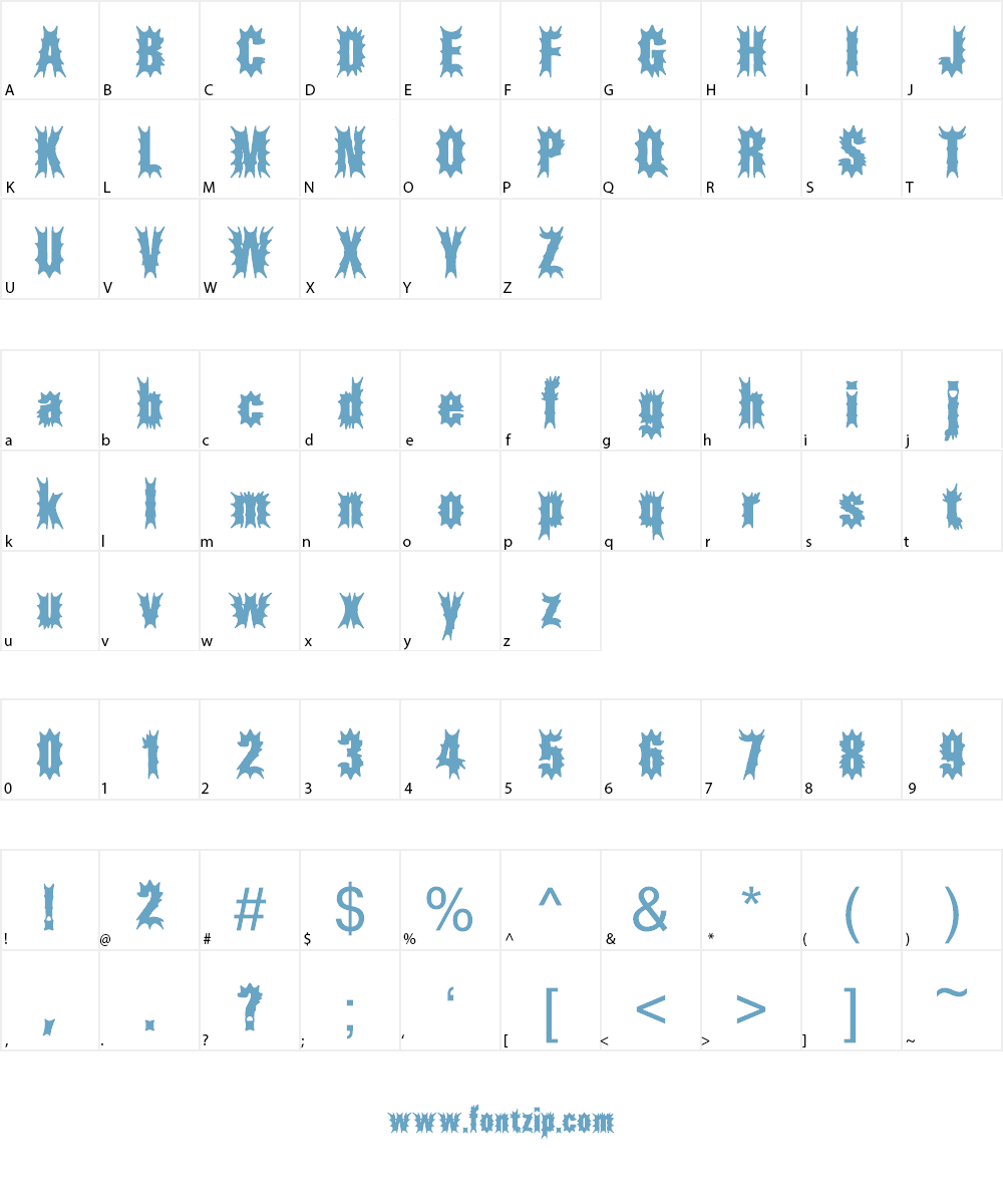 Aftermath (BRK) Font Character