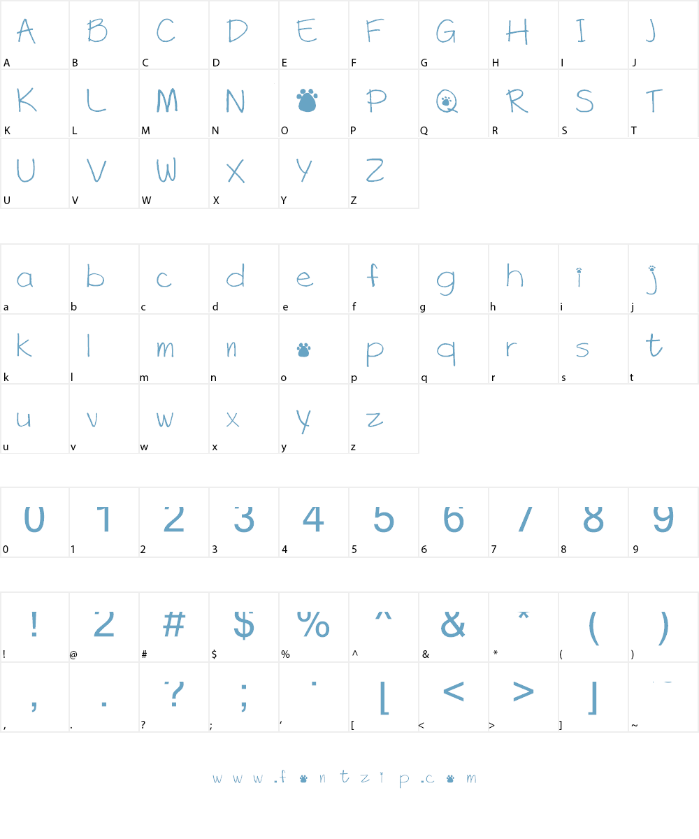 Panda Paws Font Character