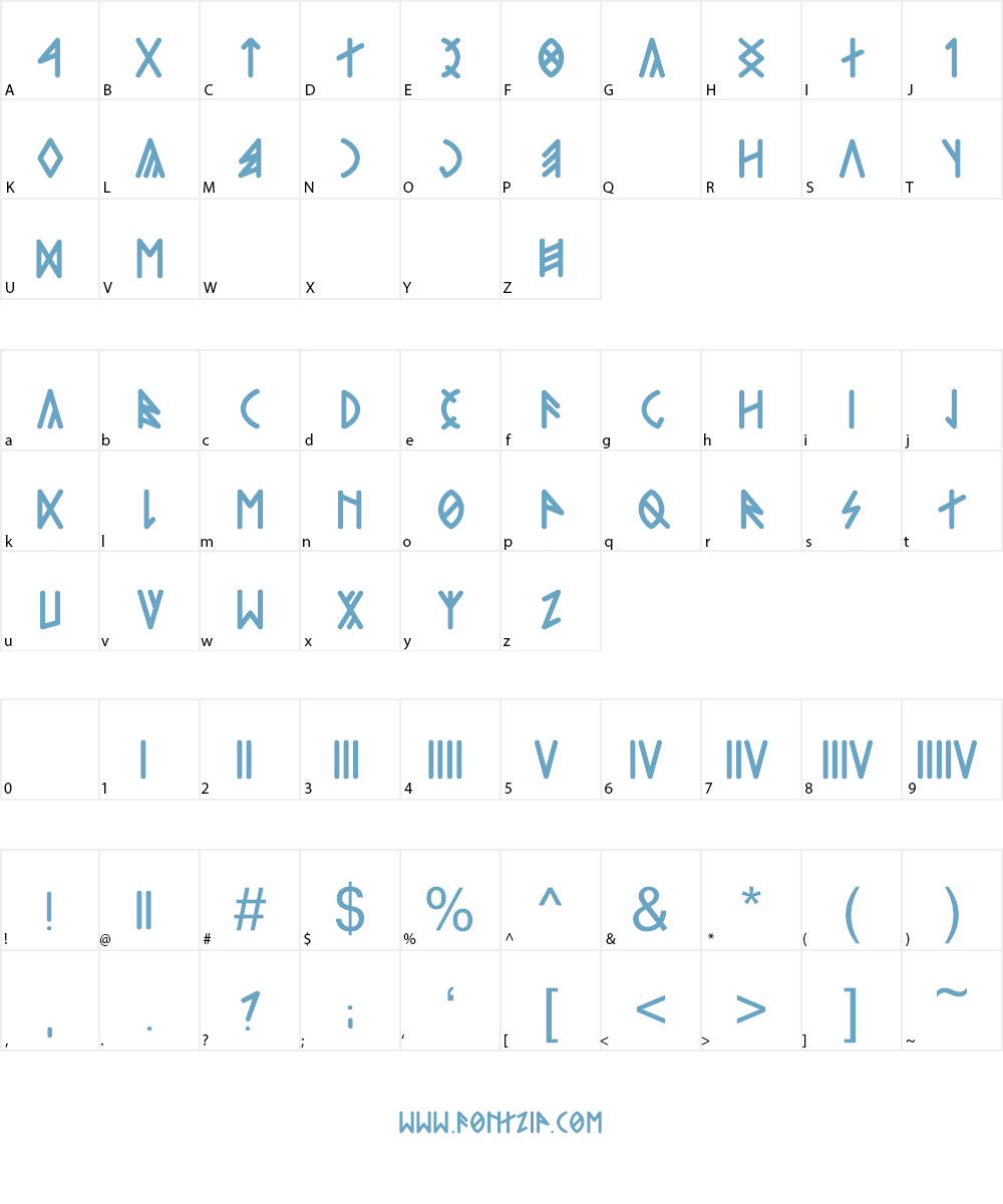 Telihold Font Character