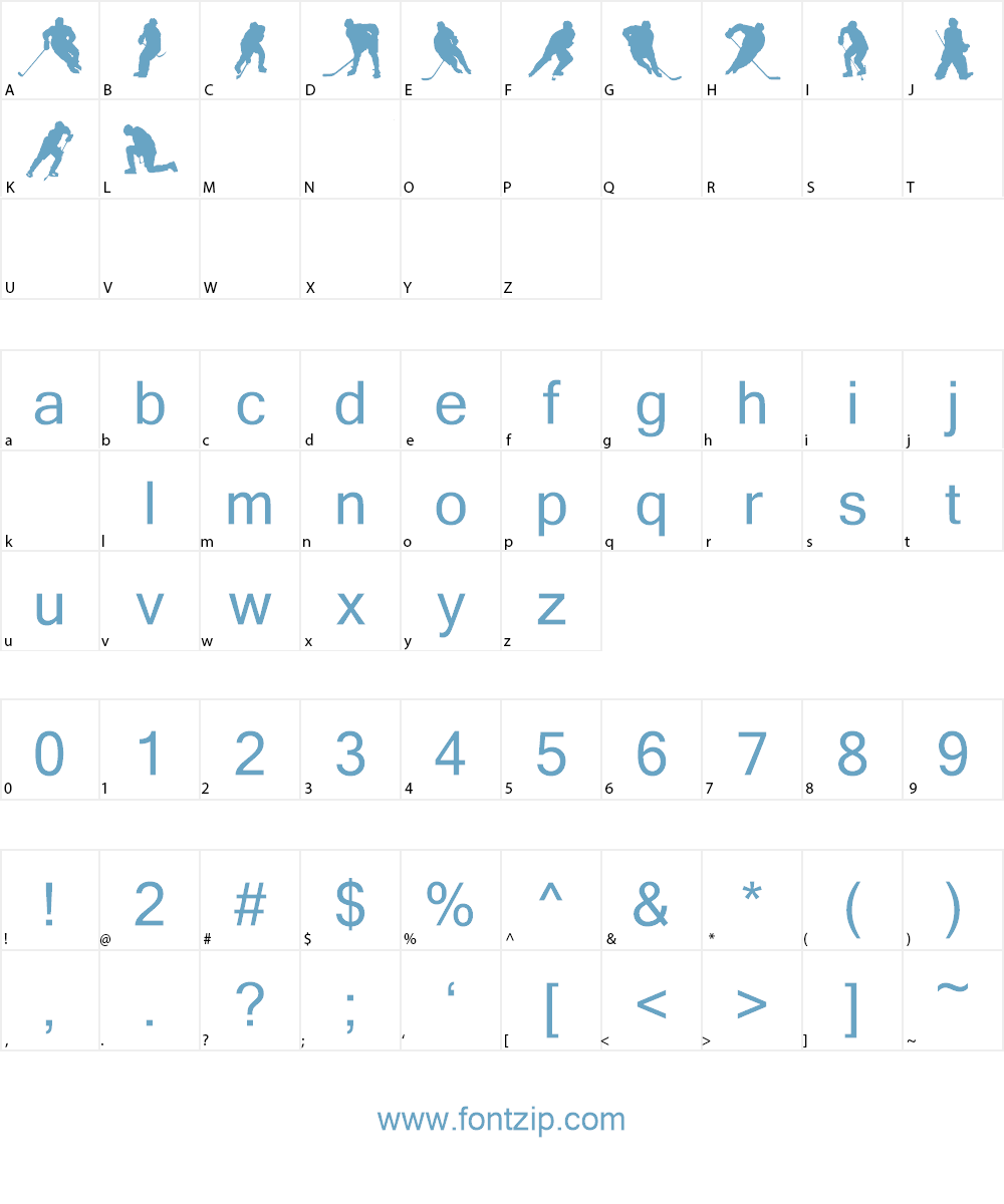 CF Hockey Players Font Character