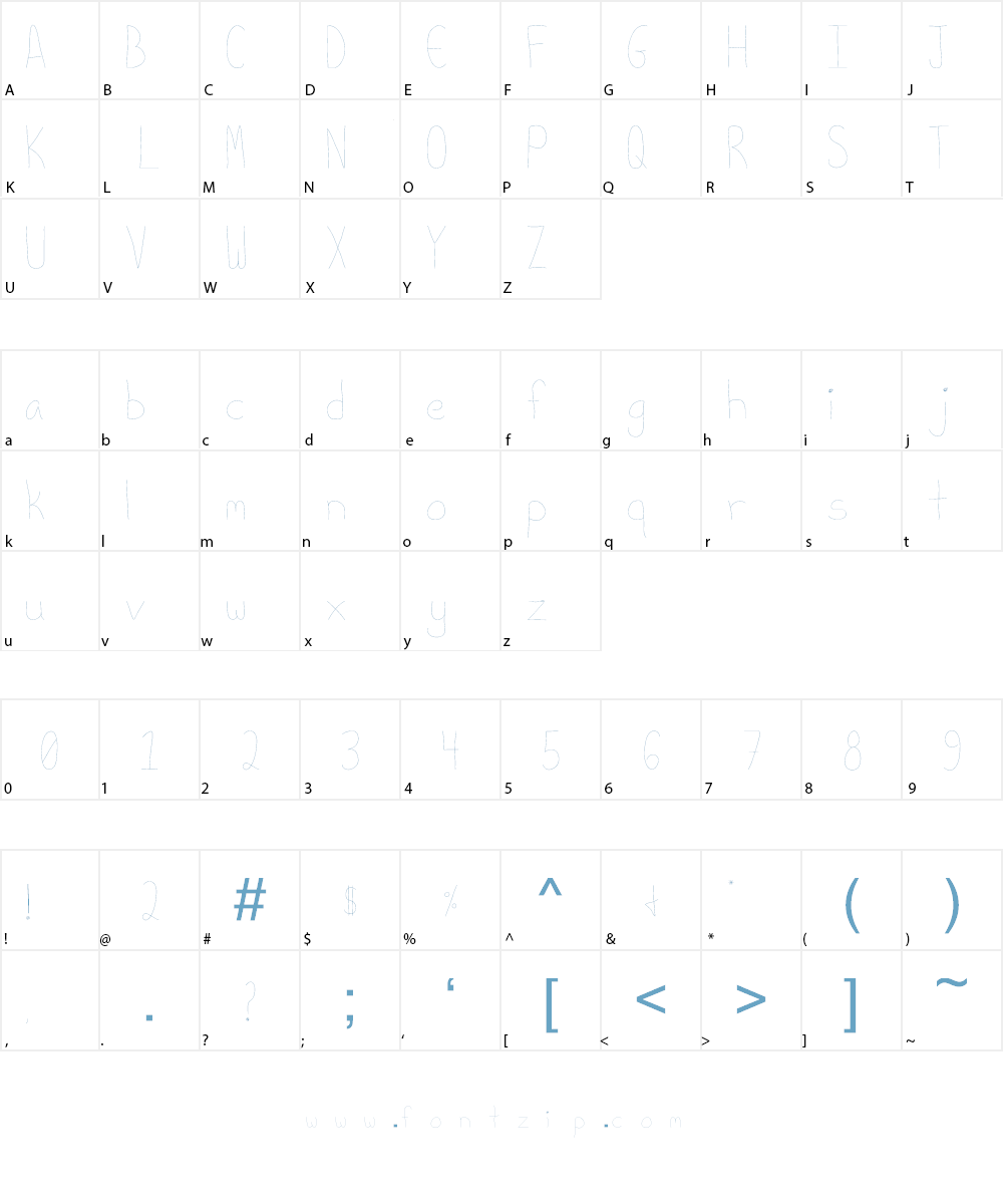 Writes Like a Boy Font Character