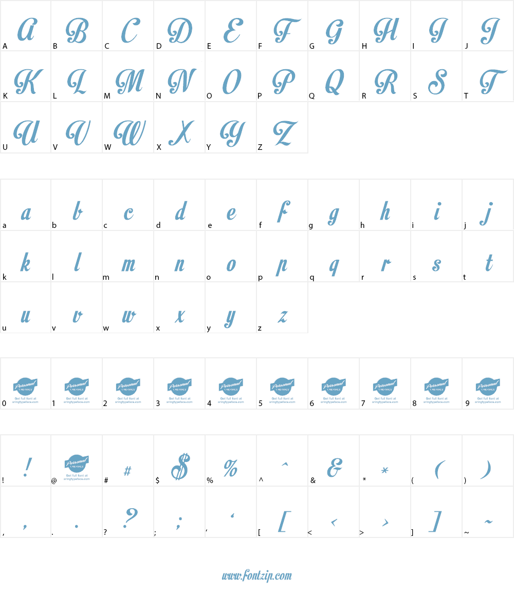 Motion Picture Personal Use Font Character