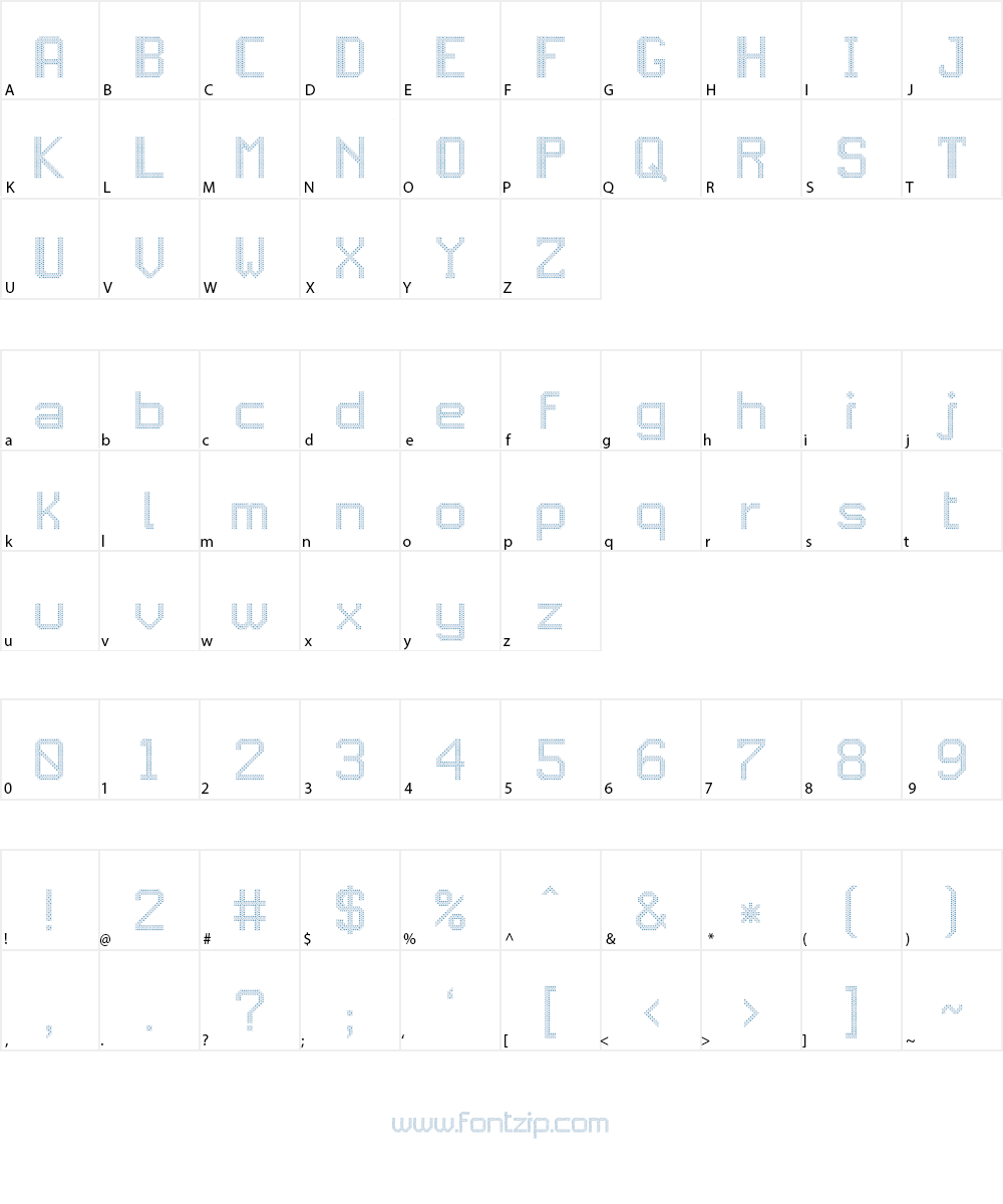 JD LED7 Font Character
