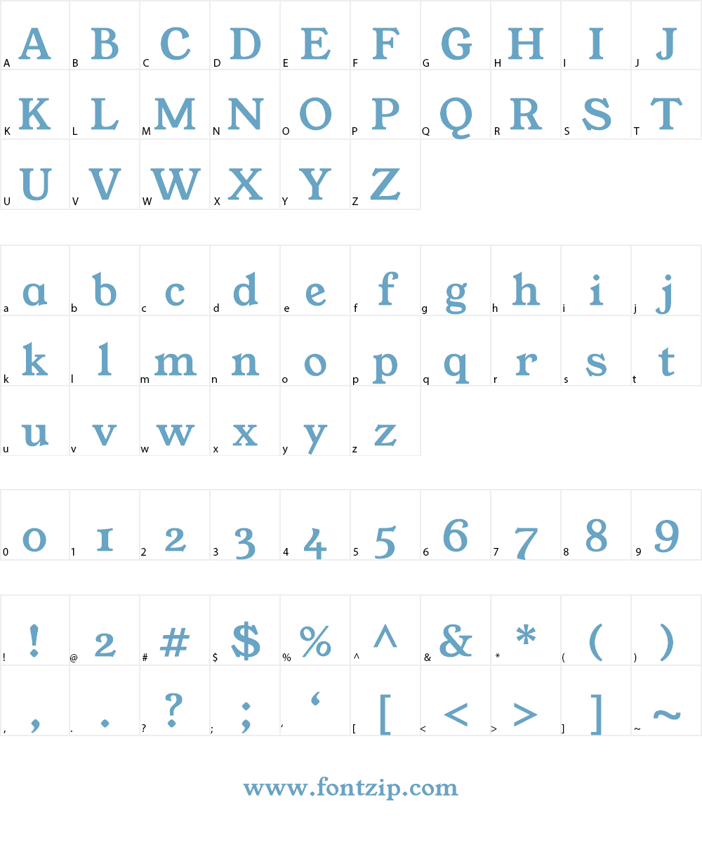YoungSerif Font Character