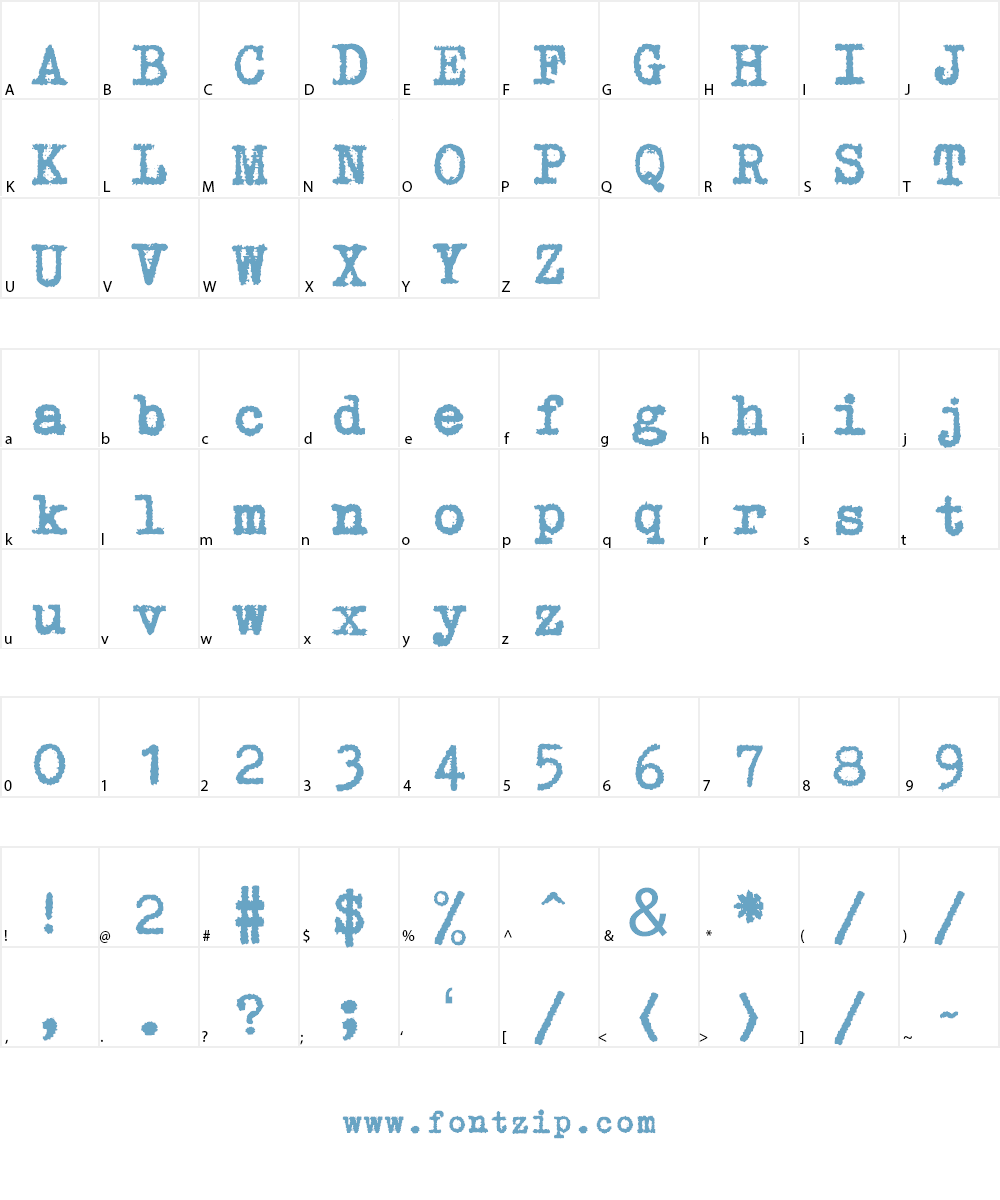 GNUTypewriter Font Character