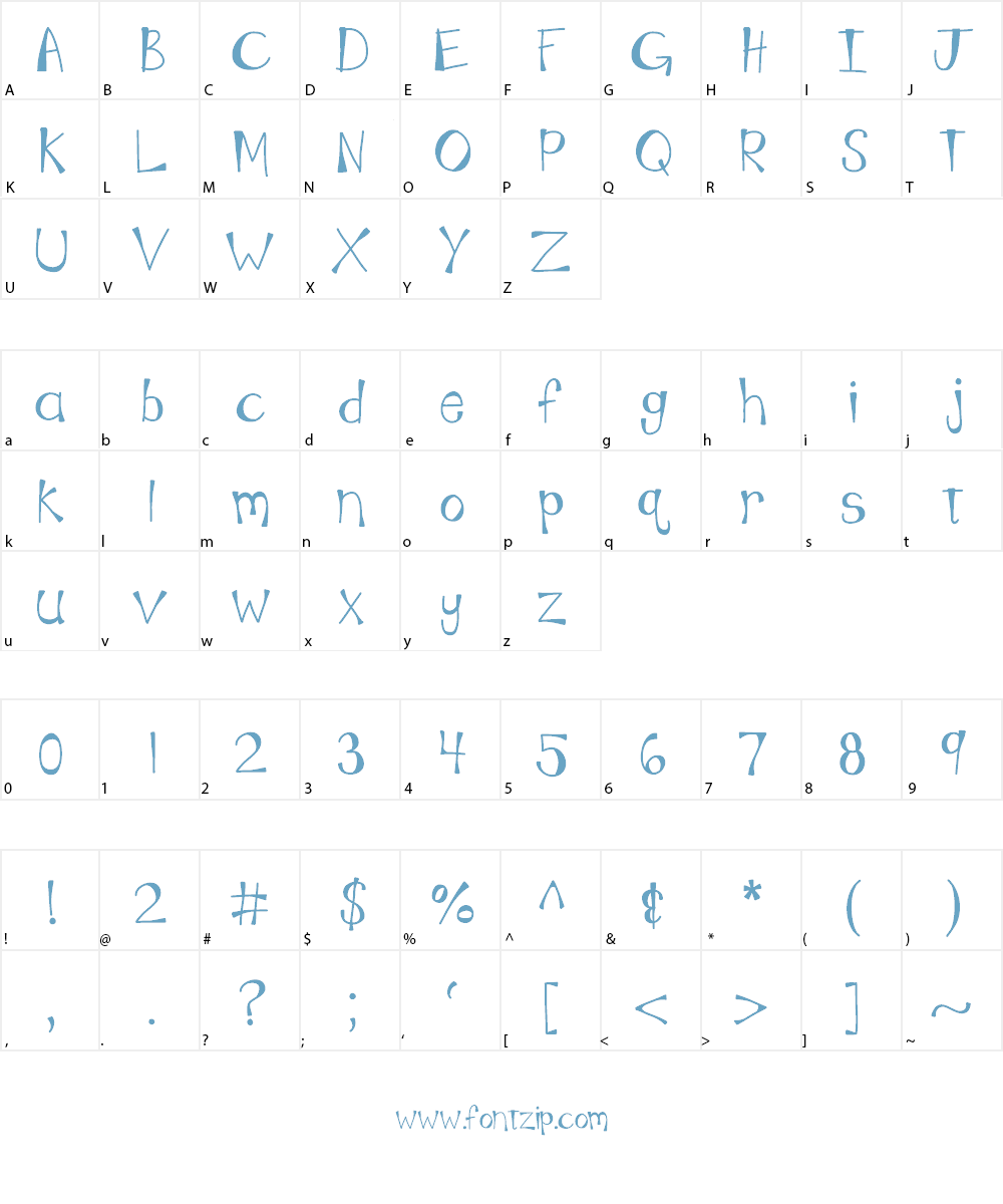 KBMoonLightFalls Font Character