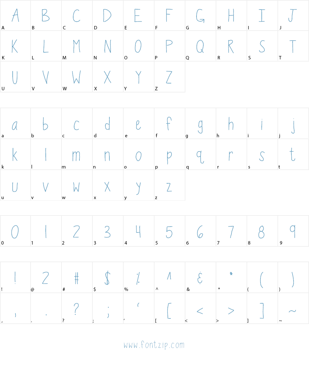 KBWiggleWorm Font Character