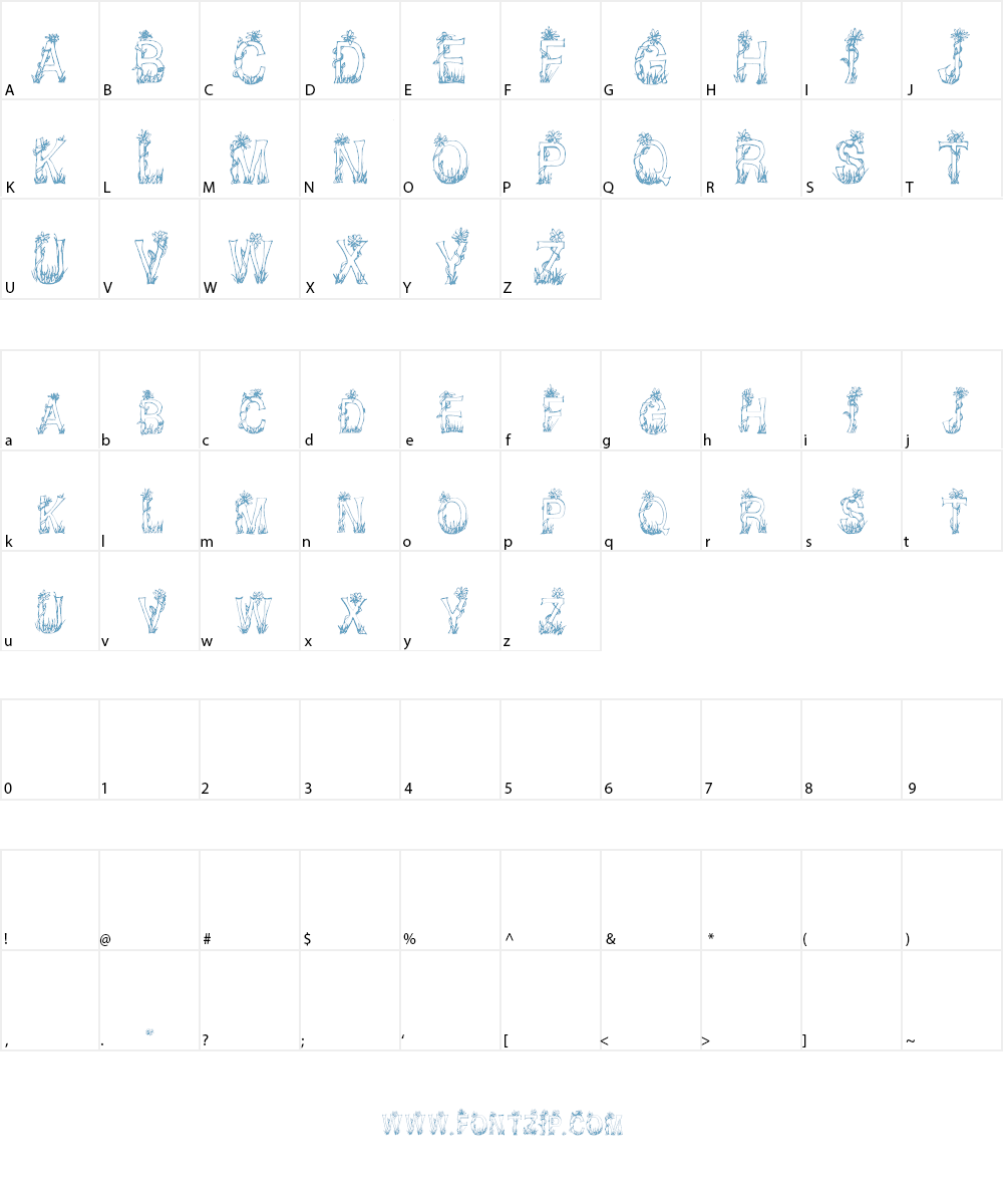CF Plants and Flowers Font Character