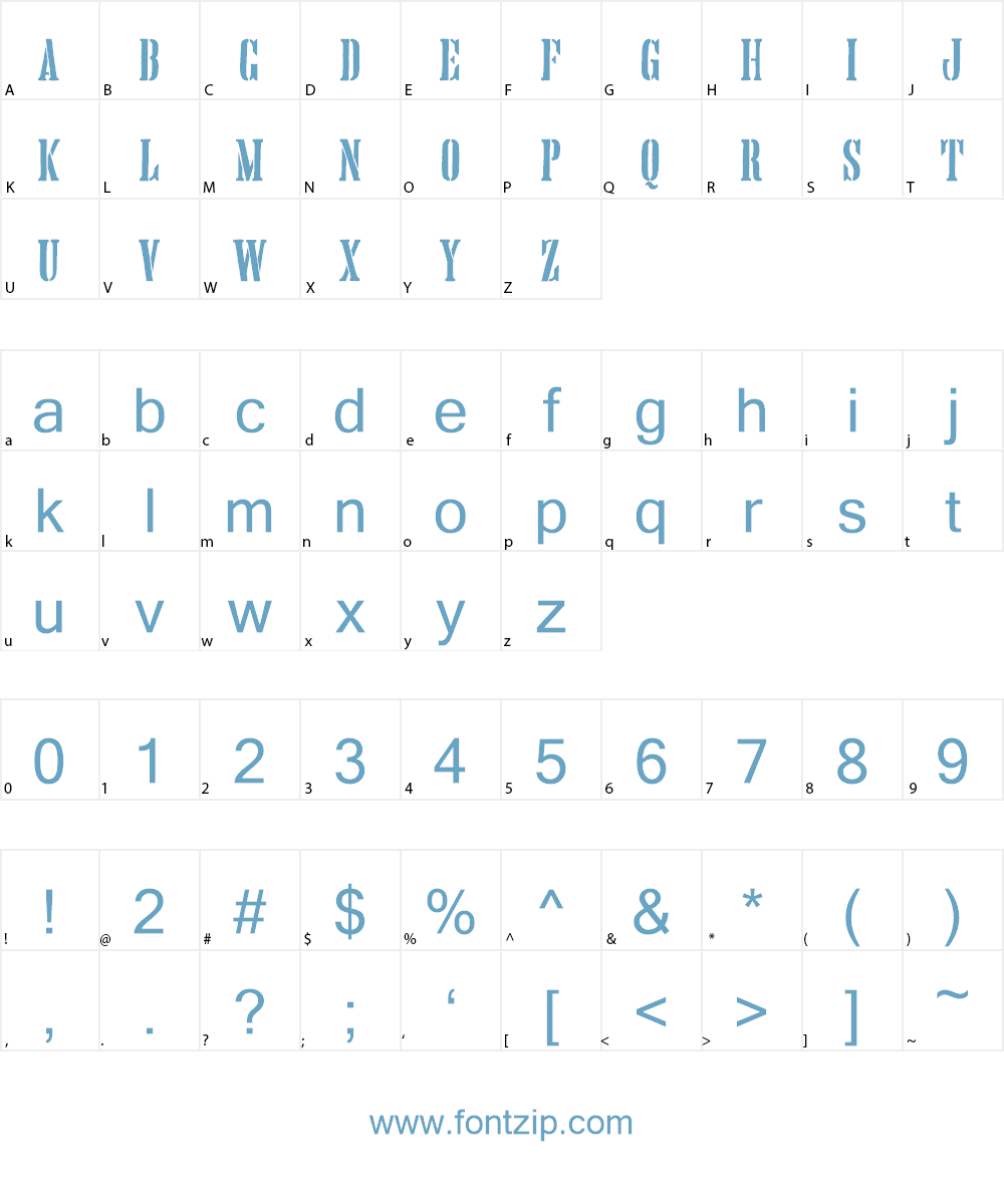 Hand Printing Press Stencil_dem Font Character