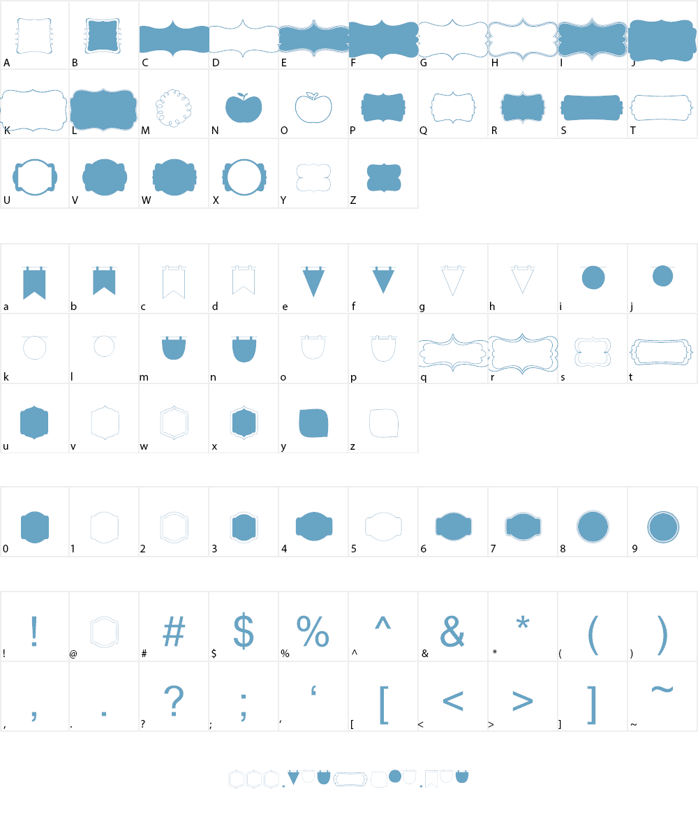 KG Flavor And Frames Four Font Character