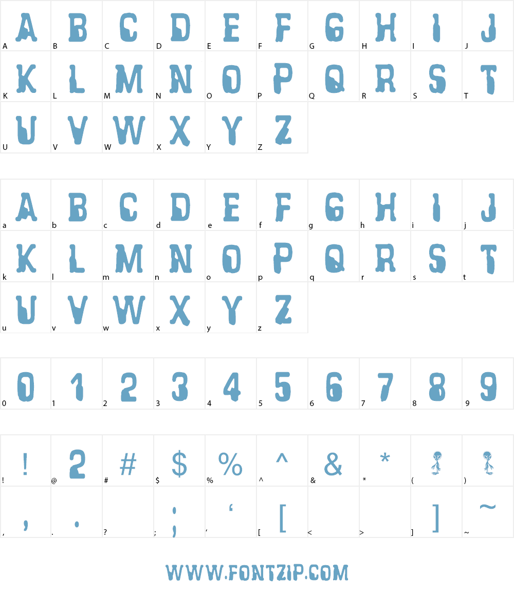CF Alien Abduction Font Character
