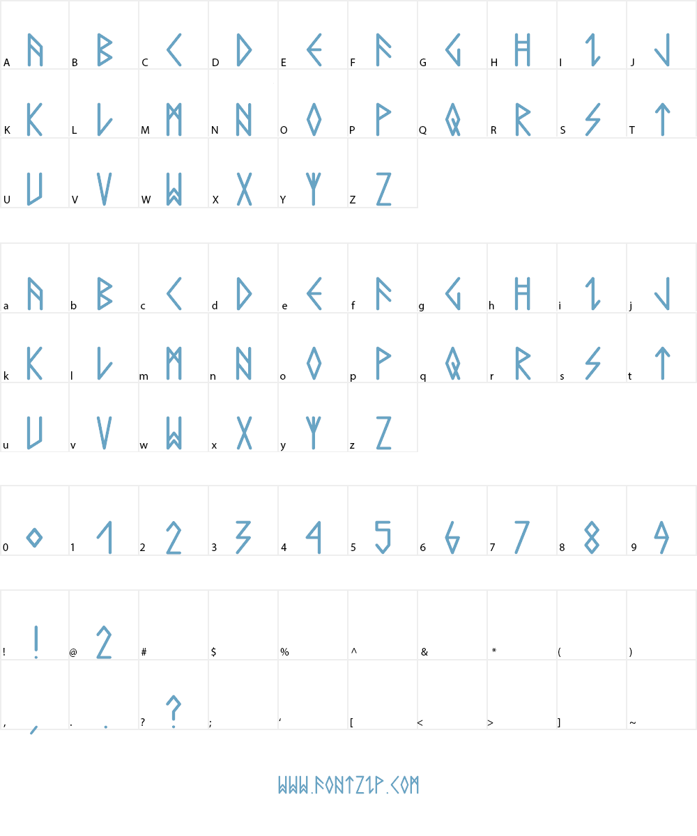 Comic Runes Font Character
