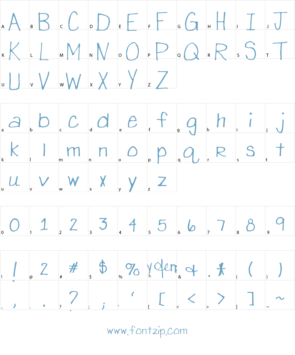 abby's hand Font Character