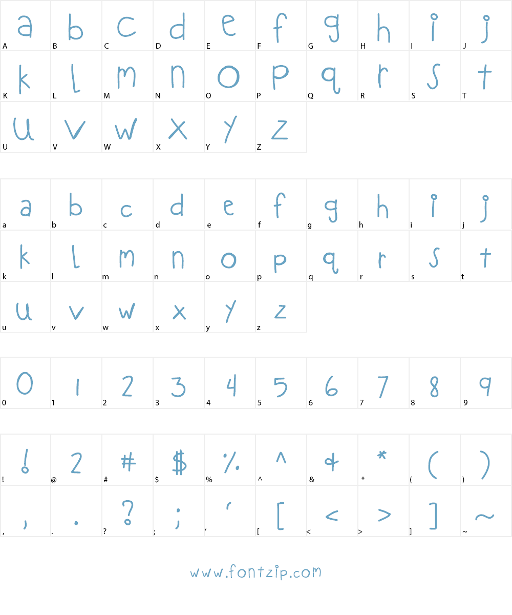 KBLOVEITDOWN Font Character