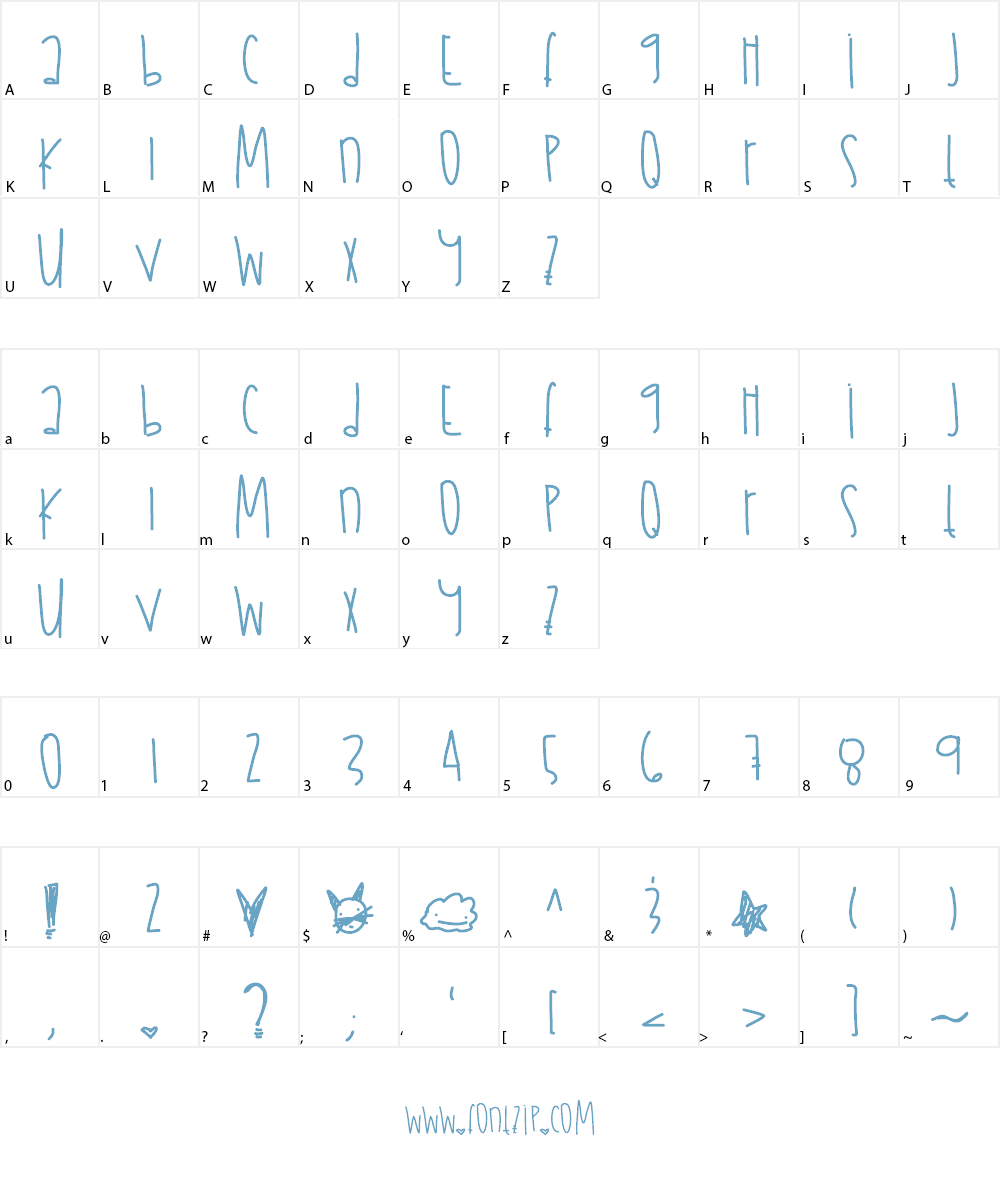 JulyFireworks Font Character